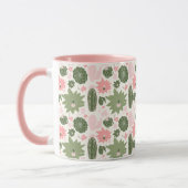 Cute Cactus Succulents Pink Green Pattern Mok (Links)
