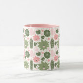 Cute Cactus Succulents roze Green met Monogram Mok (Midden)