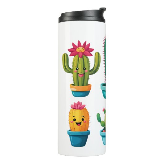 Cute Cactus Thermosbeker (Gedraaid links)