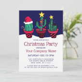 Cute Cactus Tree Lights Corporate Kerstmis Kaart (Staand voorkant)