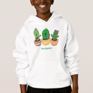 Cute cactus trio singing cartoon illustratie