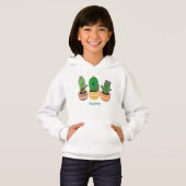 Cute cactus trio singing cartoon illustratie (Voorkant volledig)