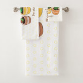 Cute cactus trio singing cartoon illustratie bad handdoek (Insitu)