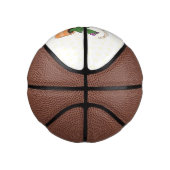 Cute cactus trio singing cartoon illustratie basketbal (Rechts)