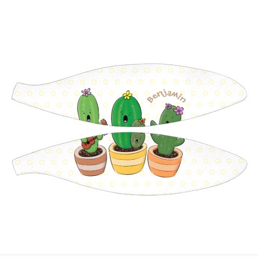 Cute cactus trio singing cartoon illustratie basketbal (Panelen)