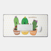 Cute cactus trio singing cartoon illustratie bureaumat (Keyboard & Muis)
