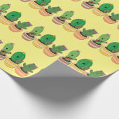 Cute cactus trio singing cartoon illustratie cadeaupapier (Hoek)