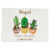 Cute cactus trio singing cartoon illustratie groot cadeauzakje (Achterkant)