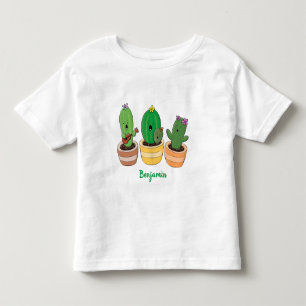 Cute cactus trio singing cartoon illustratie kinder shirts