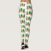 Cute cactus trio singing cartoon illustratie leggings (Achterkant)