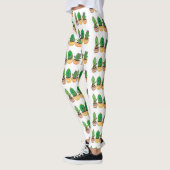 Cute cactus trio singing cartoon illustratie leggings (Links)