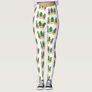 Cute cactus trio singing cartoon illustratie leggings