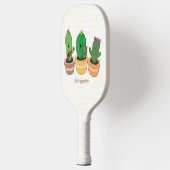 Cute cactus trio singing cartoon illustratie pickleball paddle (Links)