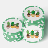 Cute cactus trio singing cartoon illustratie poker chips (Opstapeling)