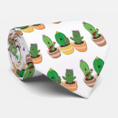 Cute cactus trio singing cartoon illustratie stropdas (Opgerold)