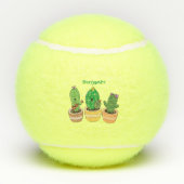 Cute cactus trio singing cartoon illustratie tennisballen (Achterkant)