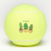 Cute cactus trio singing cartoon illustratie tennisballen (Voorkant)