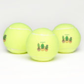 Cute cactus trio singing cartoon illustratie tennisballen (Multi)