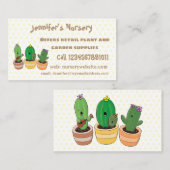 Cute cactus trio singing cartoon illustratie visitekaartje (Voorkant / Achterkant)