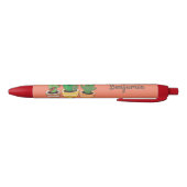 Cute cactus trio singing cartoon illustratie zwarte inkt pen (Bodem)