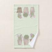 Cute Cactus Trio Wearing Jewelry Bad Handdoek (Handdoek)