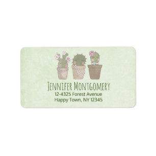 Cute Cactus Trio Wearing Jewelry Etiket