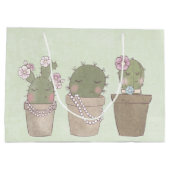 Cute Cactus Trio Wearing Jewelry Groot Cadeauzakje (Achterkant)