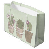 Cute Cactus Trio Wearing Jewelry Groot Cadeauzakje (Achterkant Gekanteld)