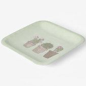 Cute Cactus Trio Wearing Jewelry Papieren Bordje (Gebogen)