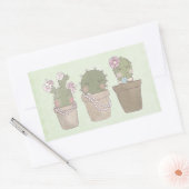 Cute Cactus Trio Wearing Jewelry Rechthoekige Sticker (Envelop)