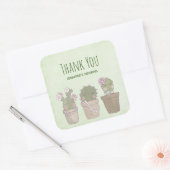 Cute Cactus Trio Wearry Hartelijk dank Vierkante Sticker (Envelop)