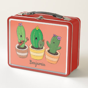 Cute cactus trio zingende cartoon illustratie