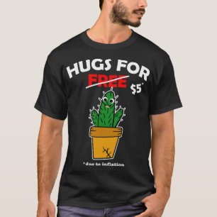 Cute cactus valentijn costuks Hugs for Free due to T-shirt