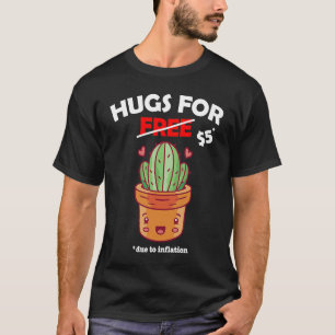 Cute cactus valentijn costuks Hugs for Free due to T-shirt