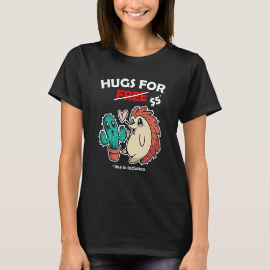 Cute cactus valentine costume Hugs For Free due to T-shirt (Voorkant)