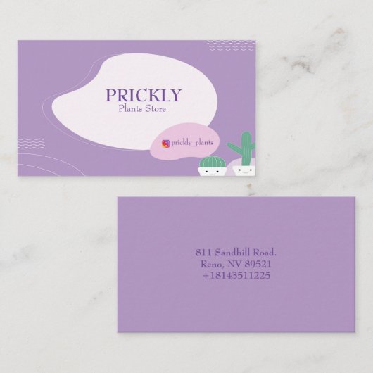 Cute Cactus Visitekaartje (Voorkant / Achterkant)