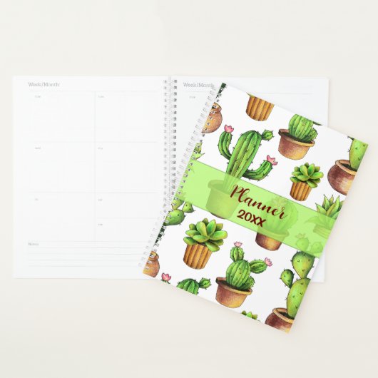 Cute Cactus Waterverf Planner (Display)