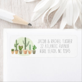 Cute Cactus Waterverf Succulent Pots Label