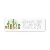 Cute Cactus Waterverf Succulent Pots Label (Voorkant)