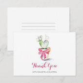 Cute Cactus Waterverf Valentijns - Hartelijk dank Bedankkaart (Voorkant / Achterkant)