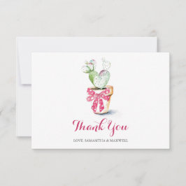 Cute Cactus Waterverf Valentijns - Hartelijk dank Bedankkaart