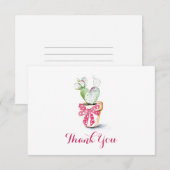 Cute Cactus Waterverf Valentijns - Hartelijk dank Bedankkaart (Voorkant / Achterkant)