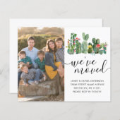 Cute Cactus We hebben Foto Moving Announcement ver (Voorkant / Achterkant)