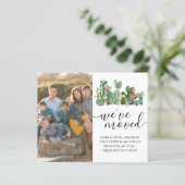 Cute Cactus We hebben Foto Moving Announcement ver (Staand voorkant)