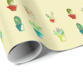 Cute cactus-woestijnillustratie cadeaupapier (Rol Hoek)