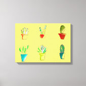 Cute cactus-woestijnillustratie canvas afdruk (Voorkant)