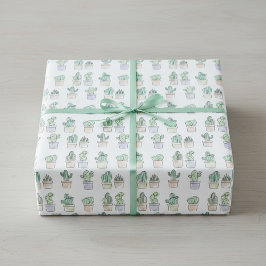 Cute Cactus Wrapping Paper Cadeaupapier