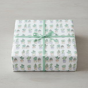Cute Cactus Wrapping Paper Cadeaupapier