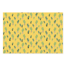 Cute Cactus Yellow Blue Pattern Wrapping