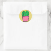Cute Cactus Yellow Pot Flower Stickers (Tas)